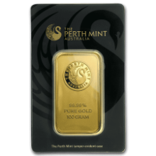 Picture of 100g Perth Mint Gold Minted Bar