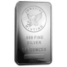 Picture of 100oz Sunshine Silver Minted Bar
