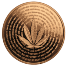 Picture of 1oz Cannabis Nature's Holiday Copper Round