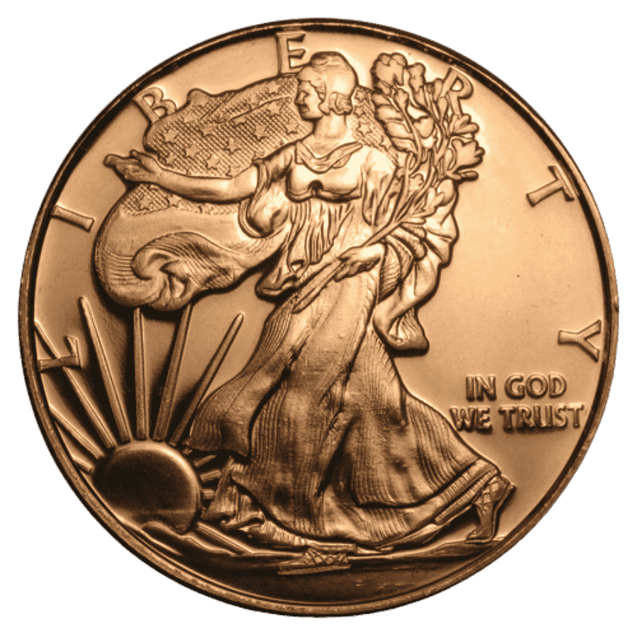 Picture of 1oz Walking Liberty Copper Round