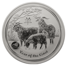 Picture of 2015 1oz Lunar Goat Silver Coin with Lion Privy