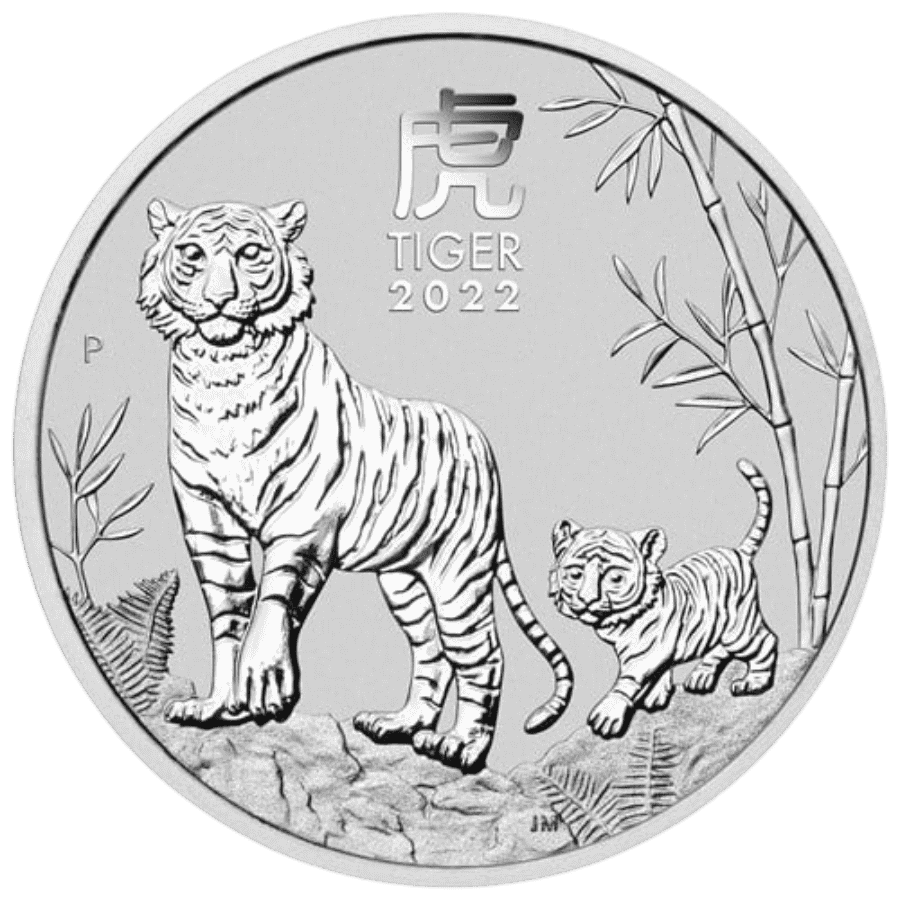Picture of 2022 2oz Lunar Tiger Silver Coin 