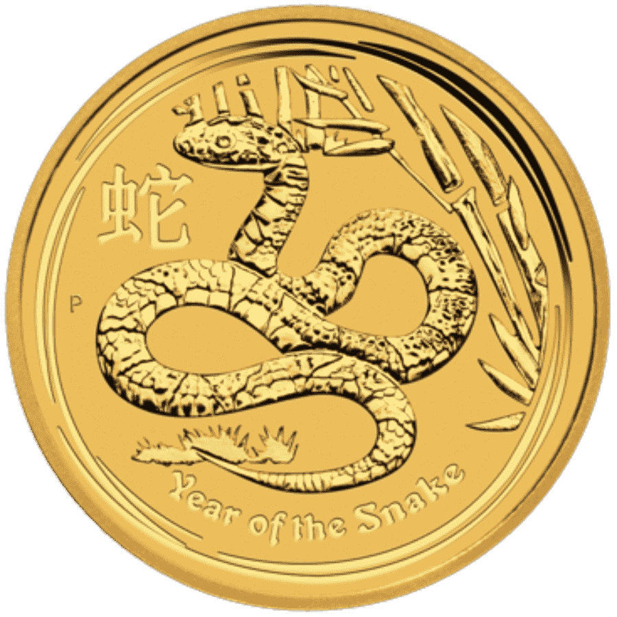 Picture of 2013 1/20th oz Lunar Series II Year of the Snake Gold Coin