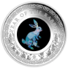 Picture of 2023 1oz Opal Series Lunar Rabbit Silver Proof Coin in Presentation Box