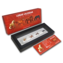 Picture of 2014 Year of the Horse 1oz Silver Rectangle Four Impaired Proof Coin Set
