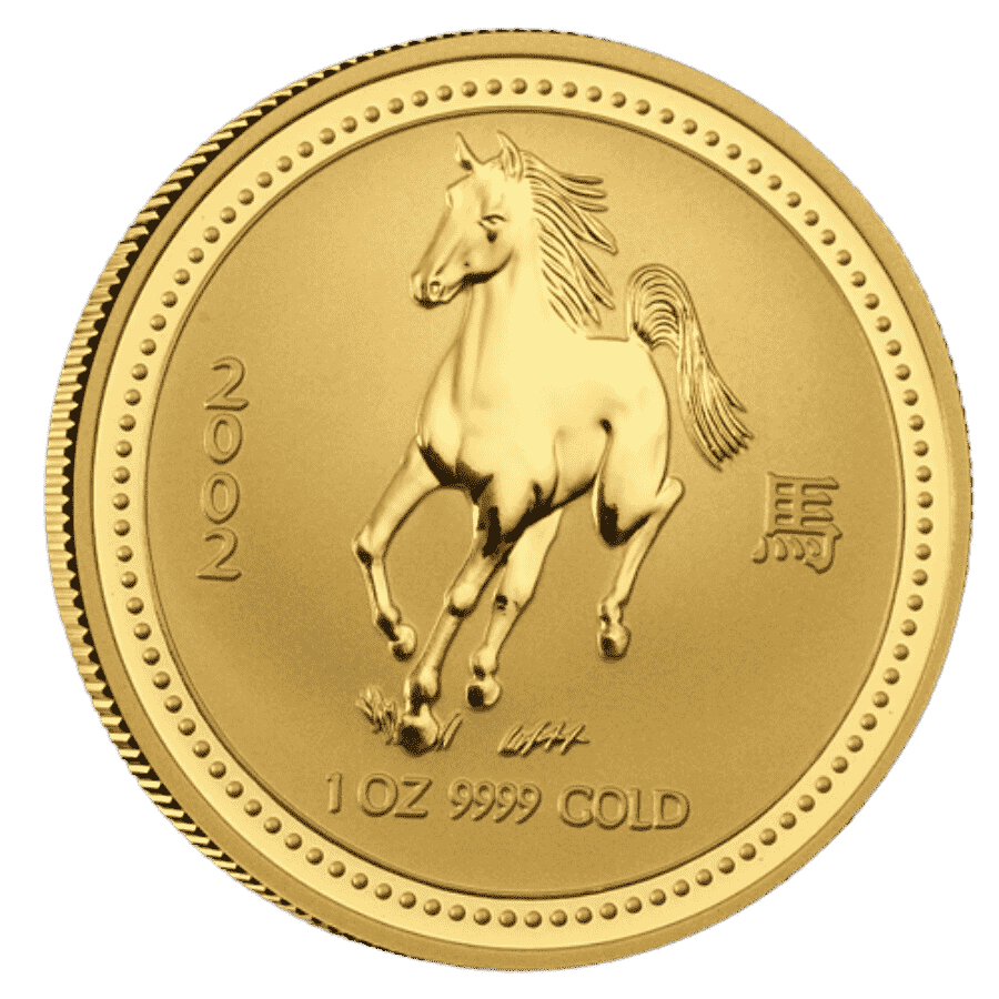 Picture of 2002 1oz Lunar Year of the Horse Gold Coin
