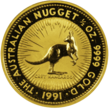 Picture of 1991 1/2oz Australian Nugget Gold Coin - Grey Kangaroo