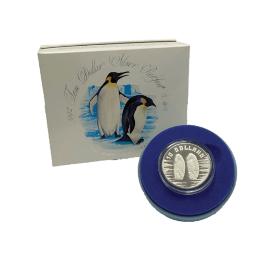 Picture of 1992 $10 Birds of Australia - Emperor Penguin Silver Proof Coin in Presentation Box