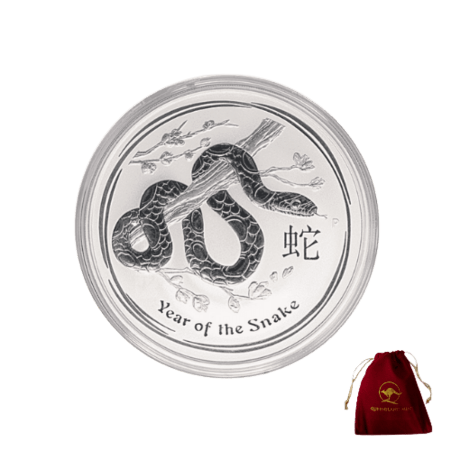 Picture of 2013 10oz Lunar Series Year of the Snake Silver Coin w Free Gift Bag