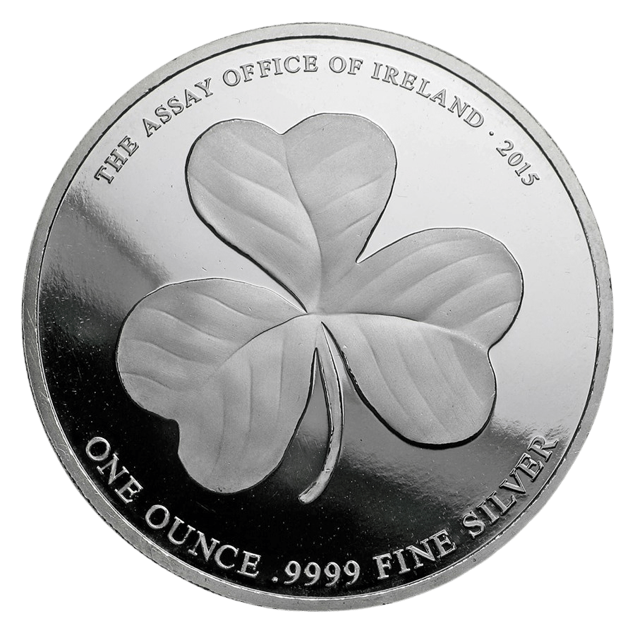 Picture of 2015 1oz Irish Shamrock Silver Coin in Assay Card