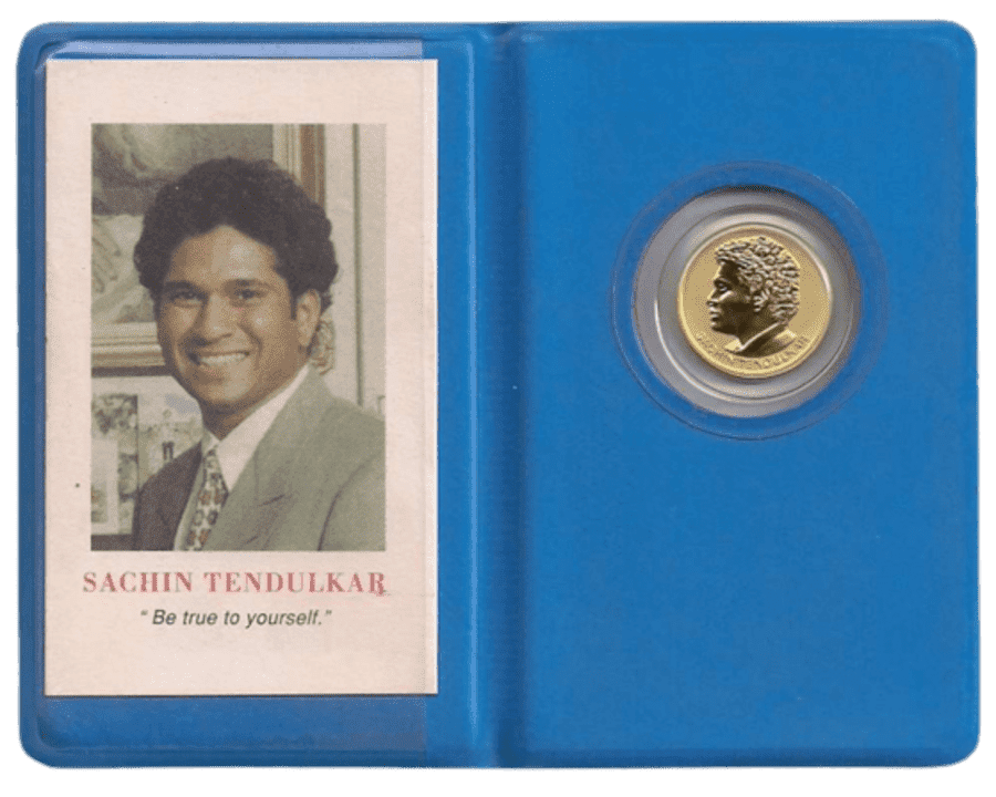 Picture of 1998 India World Cup Cricket Sachin Tendulkar Gold Coin