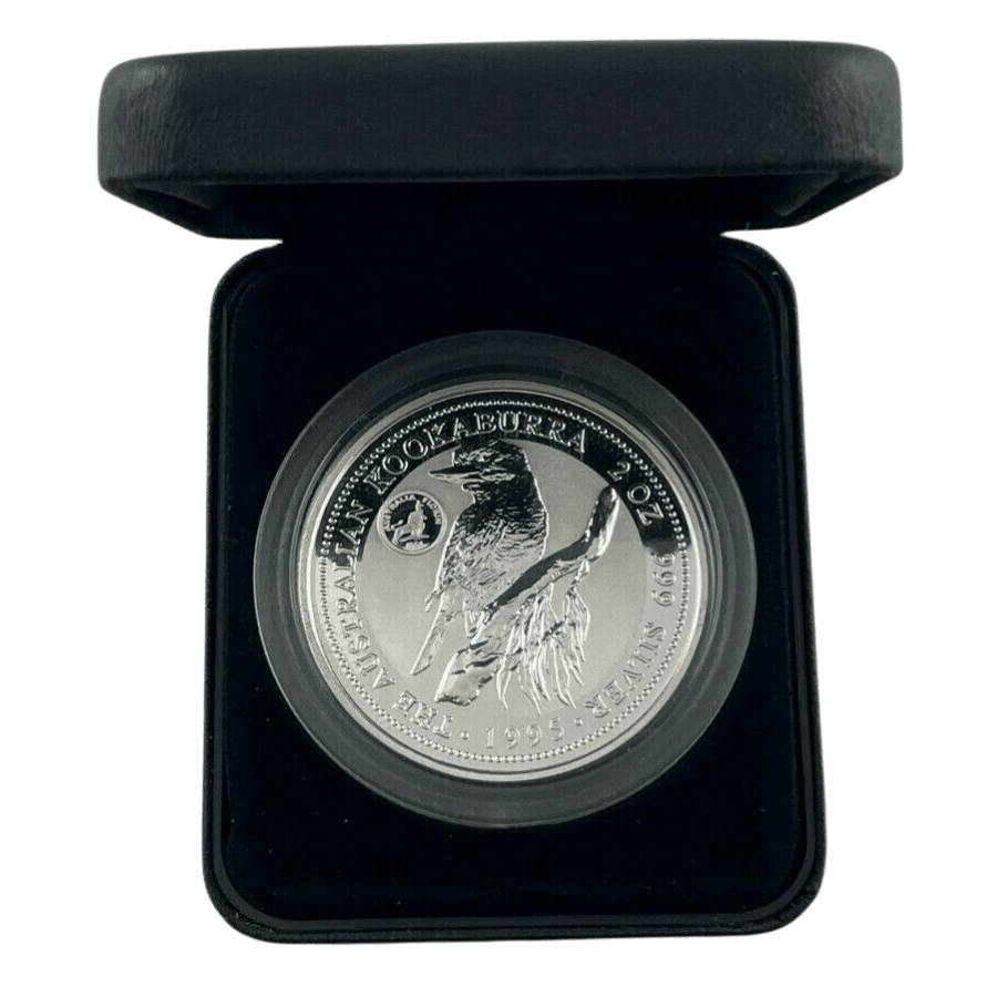 Picture of 1995 2oz Kookaburra Silver Proof Coin with Florin Privy in Presentation Box