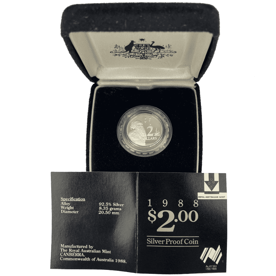 Picture of 1988 Australian 8.35g Silver $2 Proof Coin (Boxed)